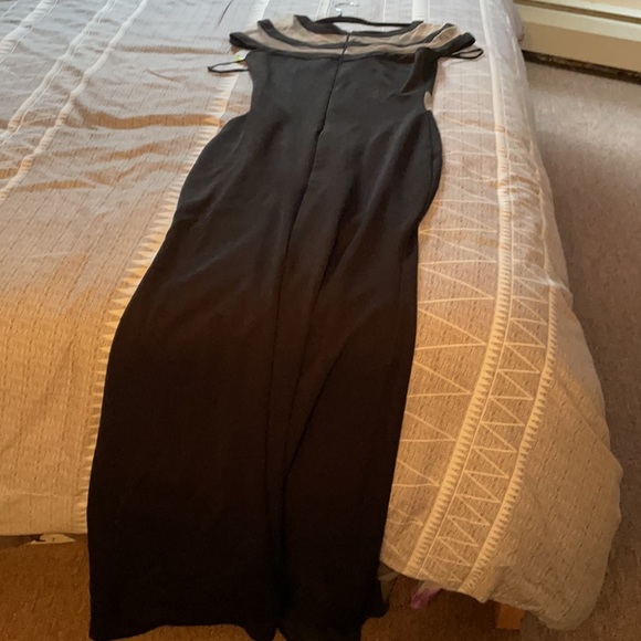Long black scuba neck dress size Large - Picture 6 of 6